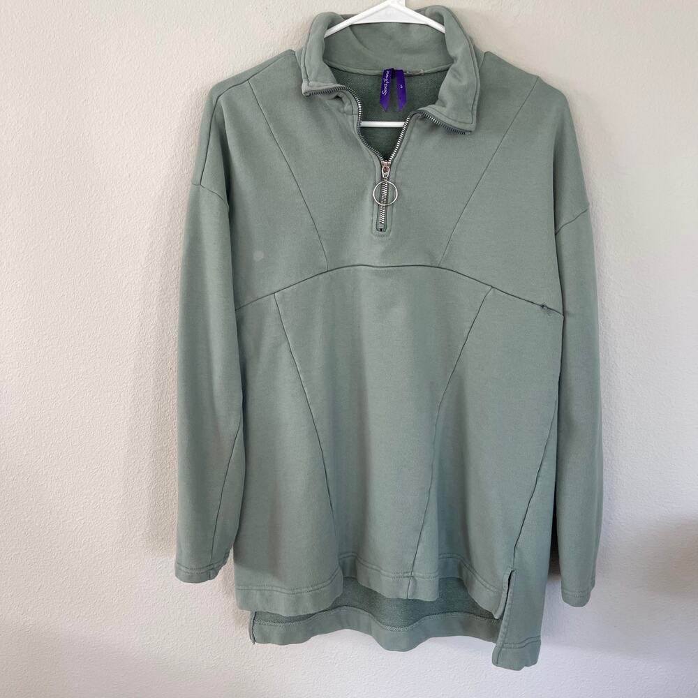 Seraphine Green Cotton Blend Maternity & Nursing Sweatshirt (S)